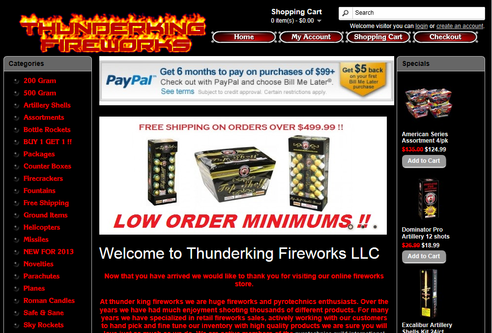 Online fireworks store free shipping Red Bomb Fireworks is Canada's largest wholesale and retail fireworks distributor, with FREE delivery! Red Bomb Fireworks carries the highest-quality consumer and family fireworks available in Canada.